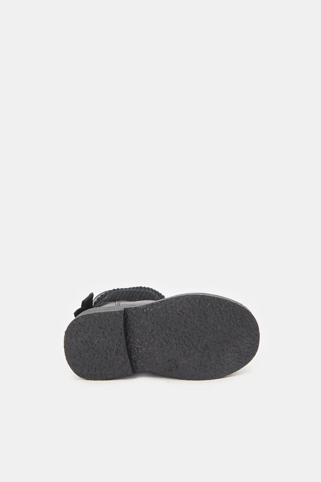 Infant Girls Black Bow Detail Ankle Boots