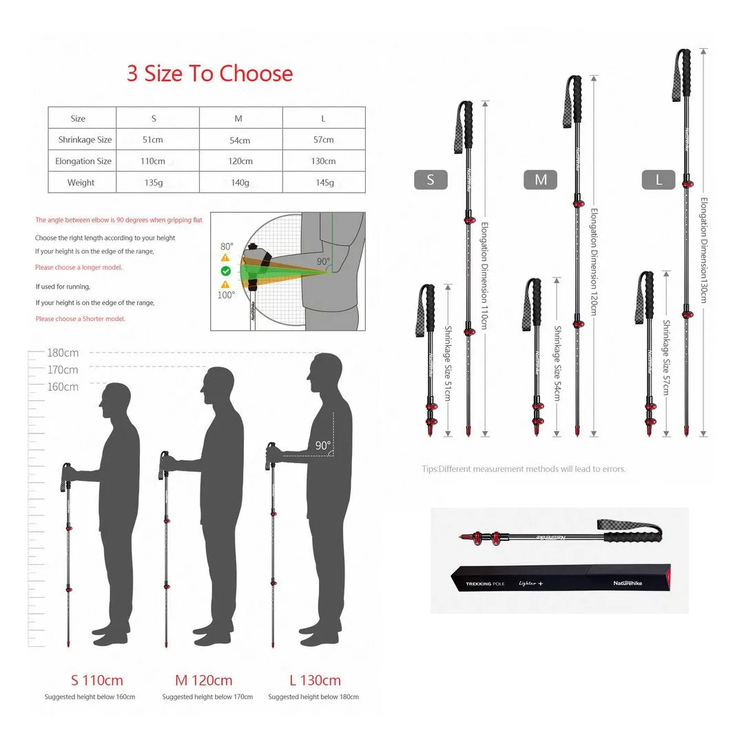 Naturehike ST10 Ultralight Carbon Trekking Pole NH19S010-T