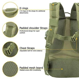 Oleader 30L Tactical Backpack Military Molle 3 Day Assault Pack Bug out Bag Rucksack for Outdoor Hiking Shooting Camping Trekking Hunting