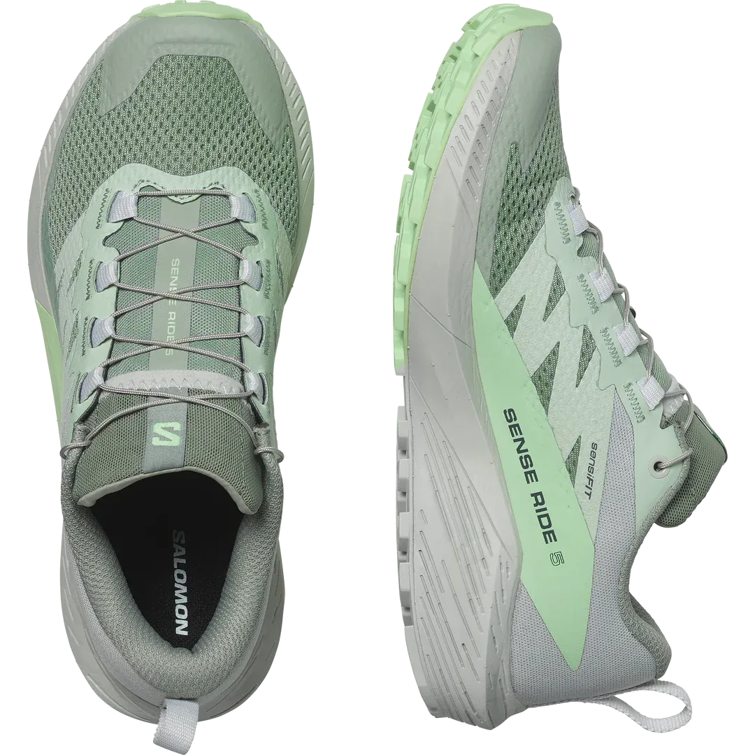 Salomon Sense Ride 5 Shoes (Women's) Lily Pad/Metal/Green Ash