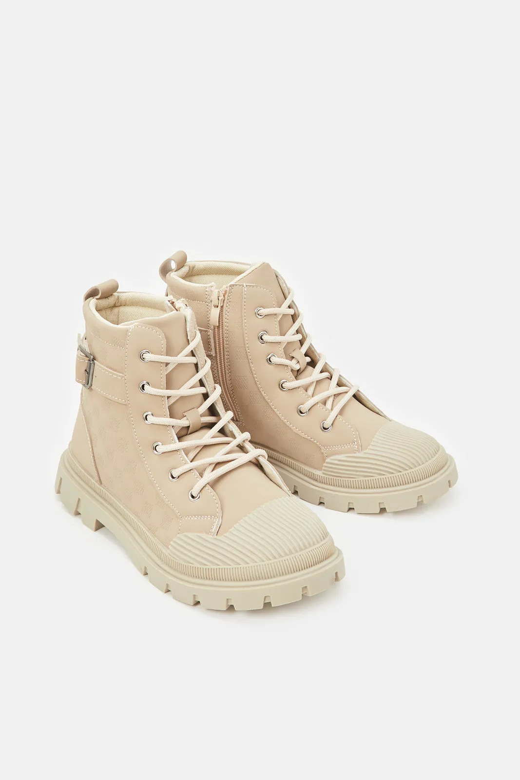 Senior Girls Beige Chunky High-Top